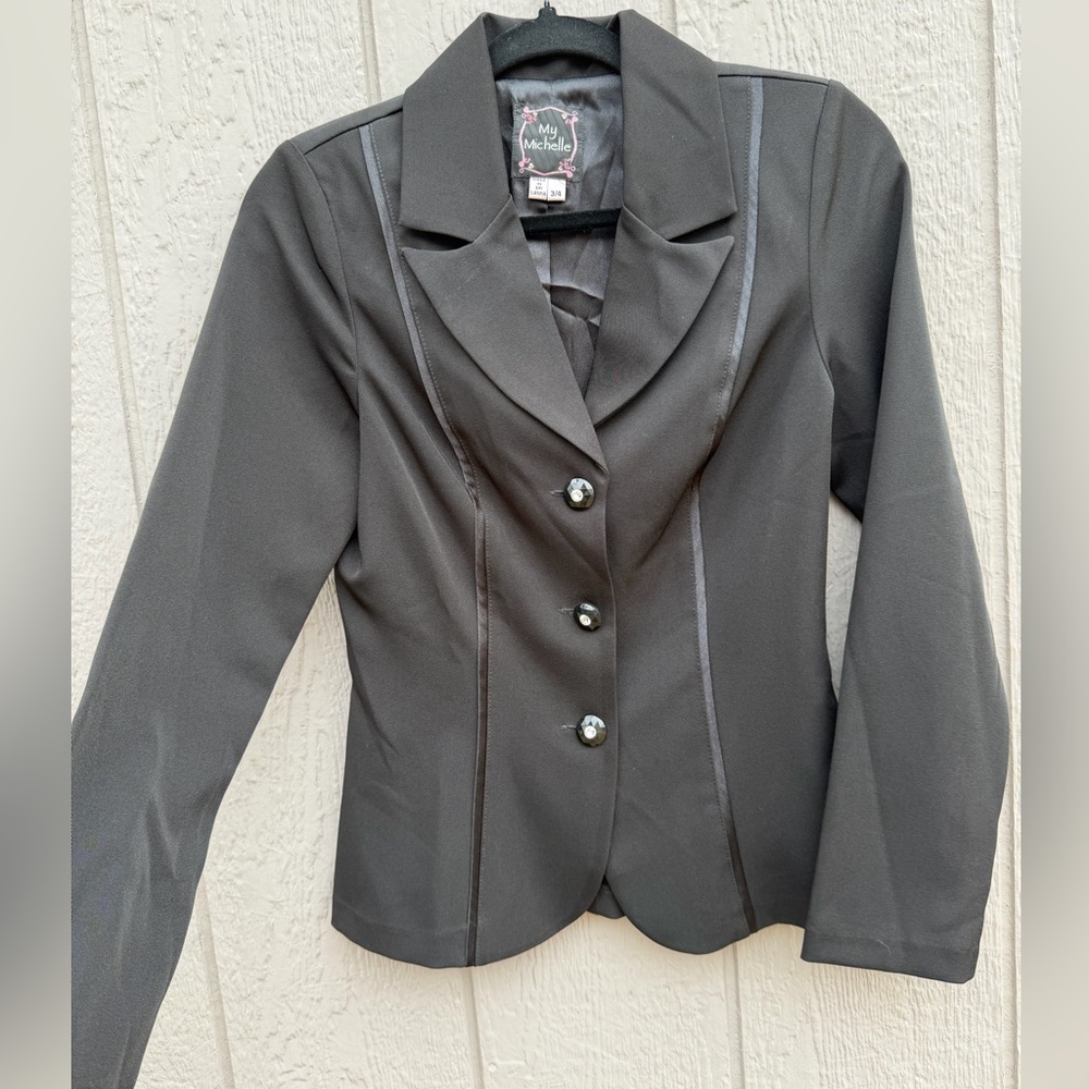 My Michelle Charcoal Blazer with Button Detail